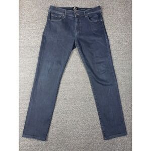 7 For All Mankind Adrien Luxe Sport Slim Fit Jeans Dark Indigo Blue Mens 32x32